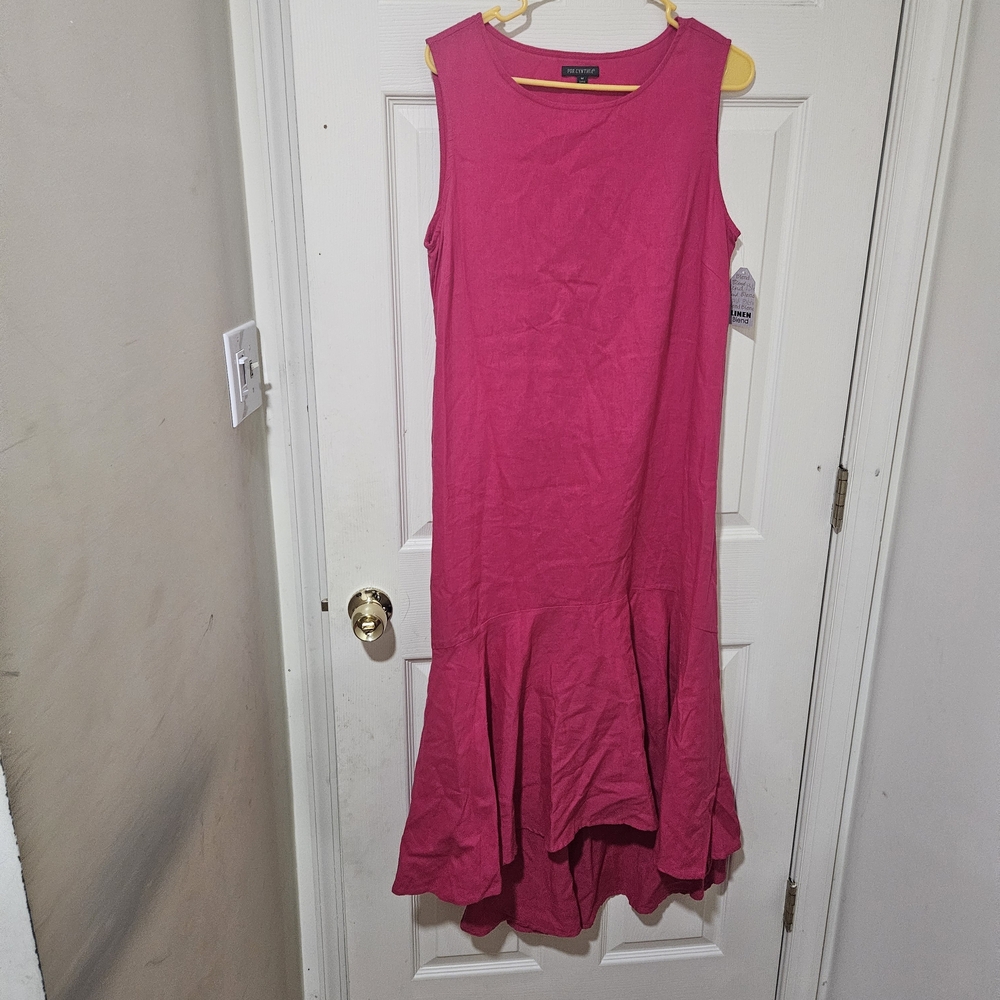 Cynthia Rowley  Linen Blend Hi-Low Blue Maxi Dress NWOT! Sleeveless M